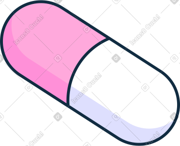 White-pink pill capsule PNG, SVG