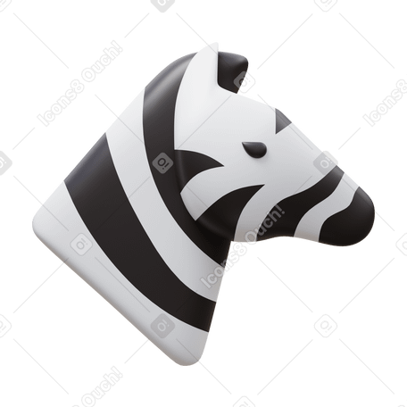 3D zebra PNG, SVG