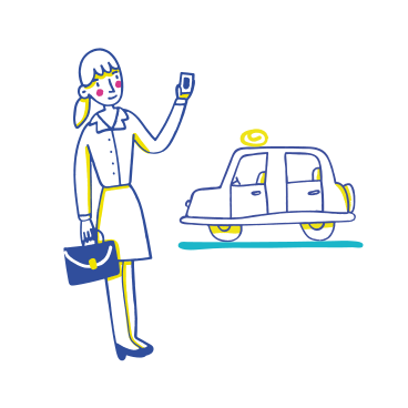 Llamando a un taxi PNG, SVG