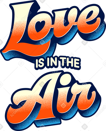 orange lettering love is in the air text PNG、SVG