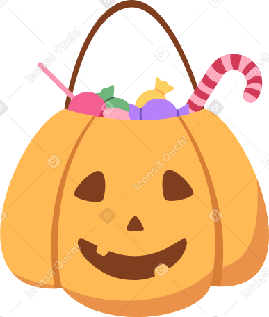 pumpkin and candy Illustration in PNG, SVG