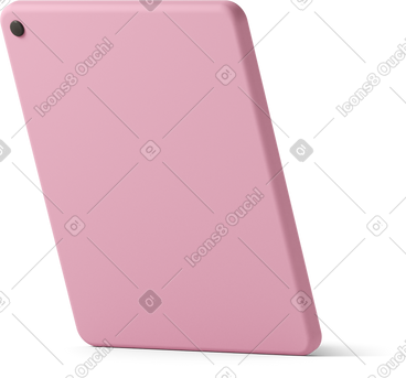 Rear view of pink tablet PNG, SVG