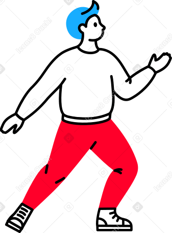 man crouching on one leg Illustration in PNG, SVG