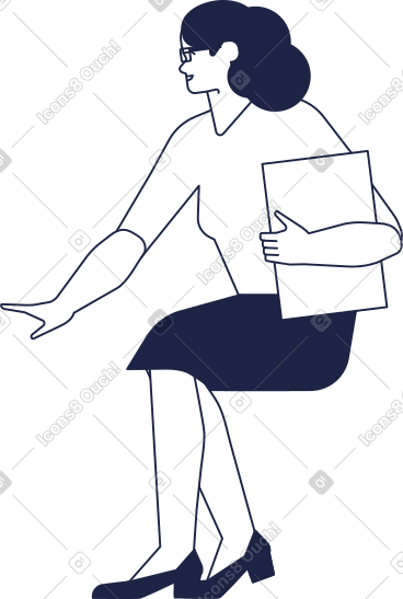 坐着的女心理学家 PNG, SVG