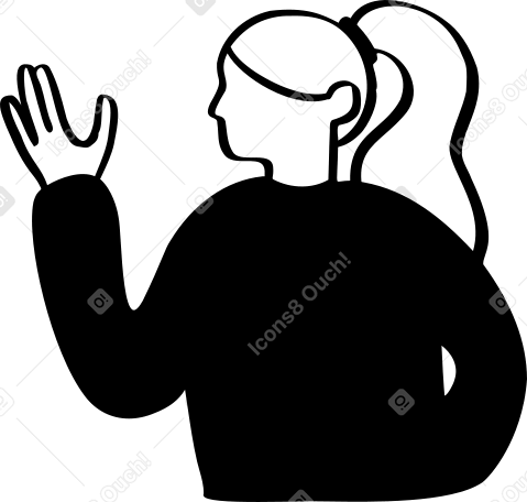 woman with ponytail PNG, SVG