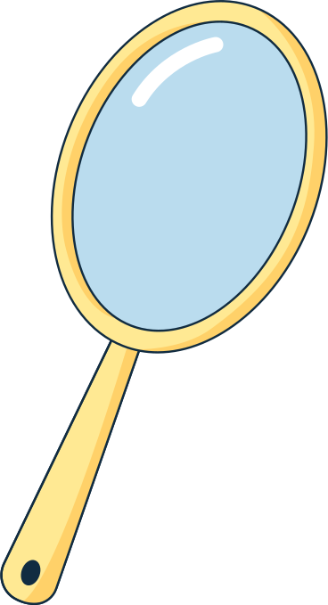 Handgehaltener ovaler spiegel PNG, SVG