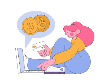 Girl investing money in investments online PNG, SVG