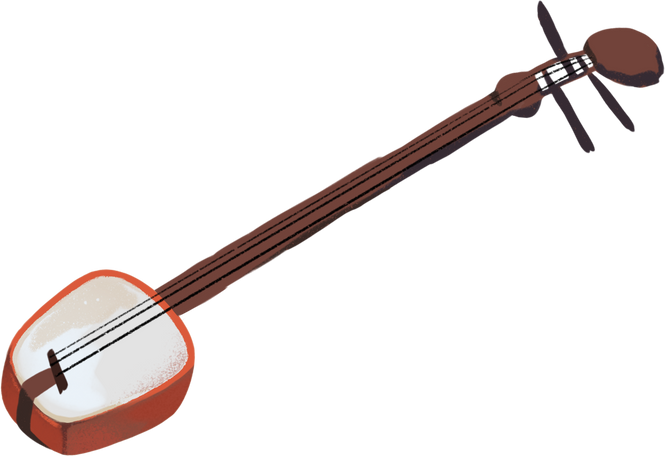 Shamisen Illustration in PNG, SVG