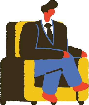 Homme assis sur une chaise PNG, SVG