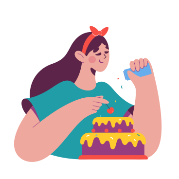 Girl makes a cake PNG, SVG