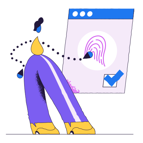 Fingerprint verification Illustration in PNG, SVG