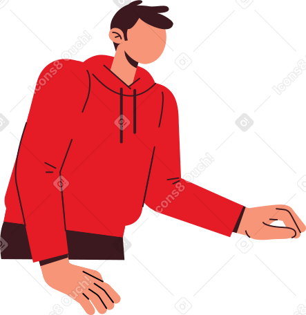 man is standing leaning on his hand PNG, SVG