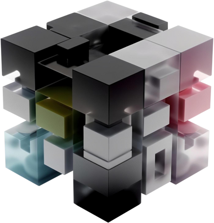 3D blocks composition PNG, SVG