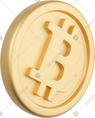 Side view bitcoin PNG, SVG