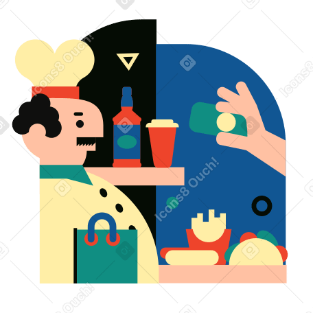 Buying food Illustration in PNG, SVG