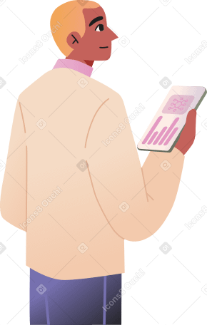 joven con tableta PNG, SVG