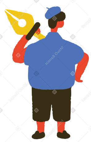 man holding pen tool PNG, SVG
