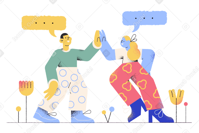 Talking to friend Illustration in PNG, SVG