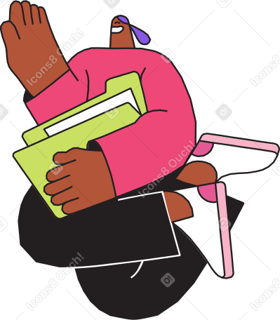 homme dans une casquette avec un dossier dans ses mains PNG, SVG