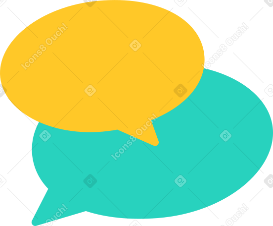 speech bubbles green yellow Illustration in PNG, SVG