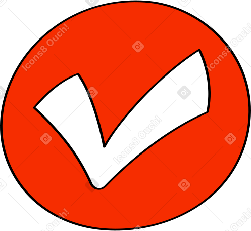 tick in red circle Illustration in PNG, SVG