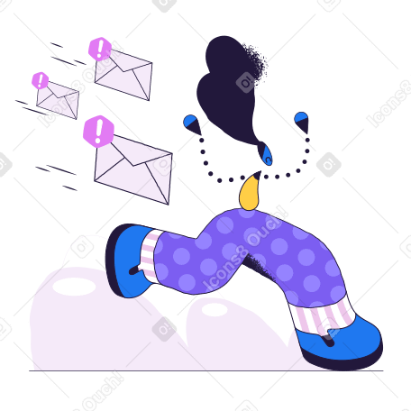 Running away from messages Illustration in PNG, SVG