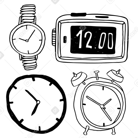 Analog clock, watch, alarm clock and digital clock PNG, SVG