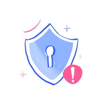 Protection shield with exclamation point PNG, SVG