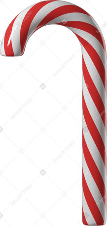 3D christmas candy cane PNG, SVG