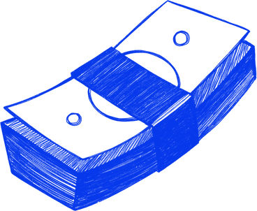 stack of blue bills PNG, SVG