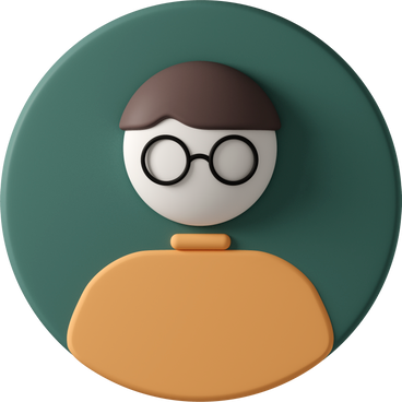 profile picture of person in glasses and orange shirt PNG, SVG