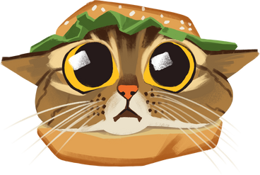 Cat in hamburger PNG, SVG