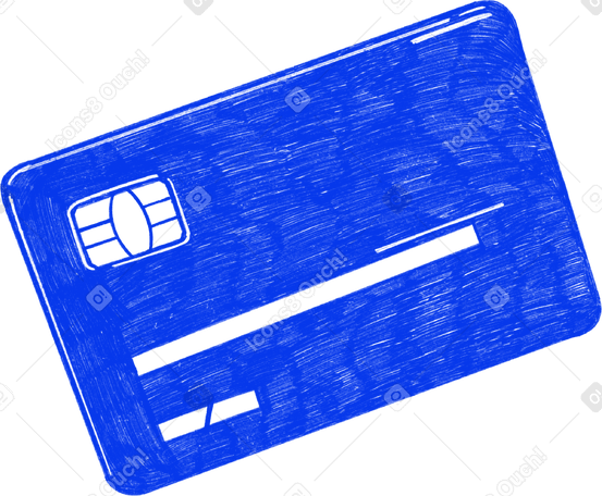 blue bank card Illustration in PNG, SVG