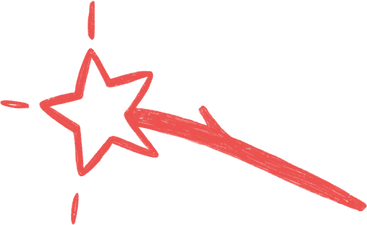 red magic wand with a star PNG, SVG
