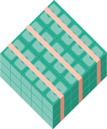 pallet with stacks of money PNG, SVG