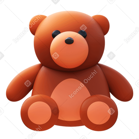 3D teddy bear Illustration in PNG, SVG