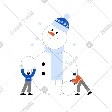 堆雪人的年轻人 PNG, SVG