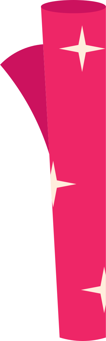 Wrapping pink paper with stars в PNG, SVG