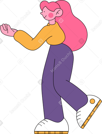 woman walking and holding something PNG, SVG