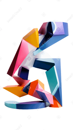 3D Escultura abstracta con formas geométricas PNG, SVG