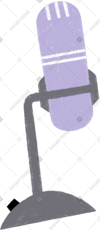 purple microphone on a gray stand PNG, SVG