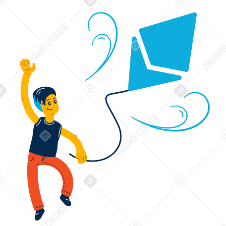 Man flying a kite in a shape of ethereum PNG, SVG