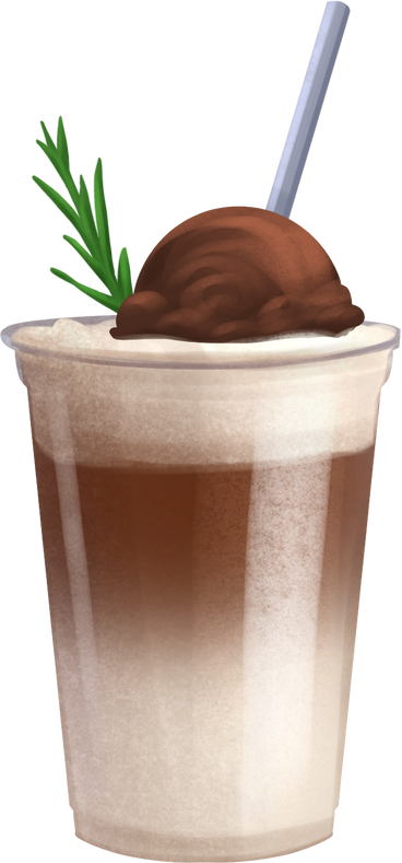 chocolate drink with ice cream PNG、SVG