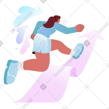 女人迈向成功 PNG, SVG