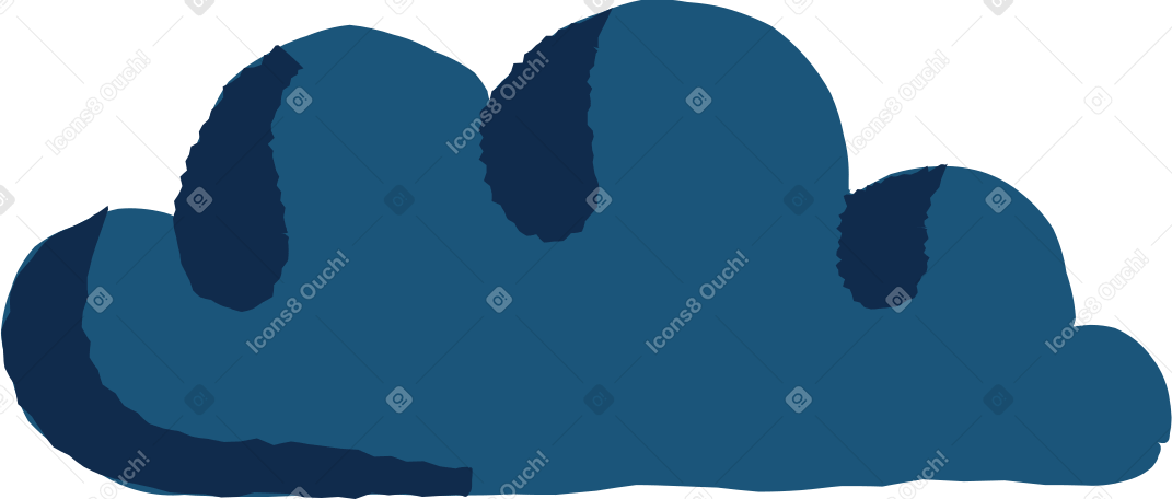 dark blue cloud with shadows PNG、SVG