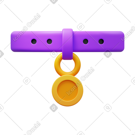 3D dog collar PNG, SVG