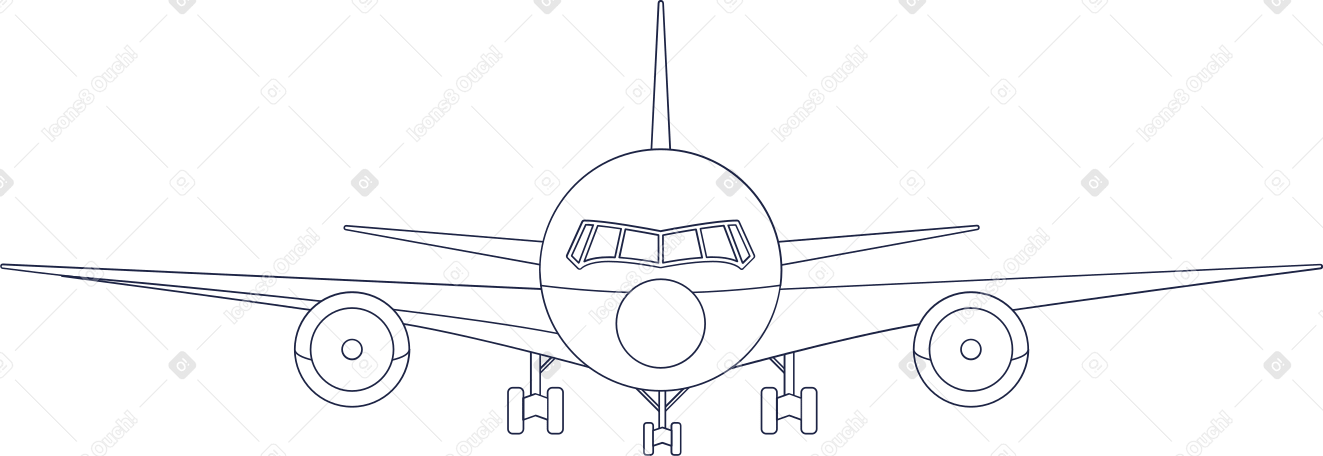 plane line Illustration in PNG, SVG