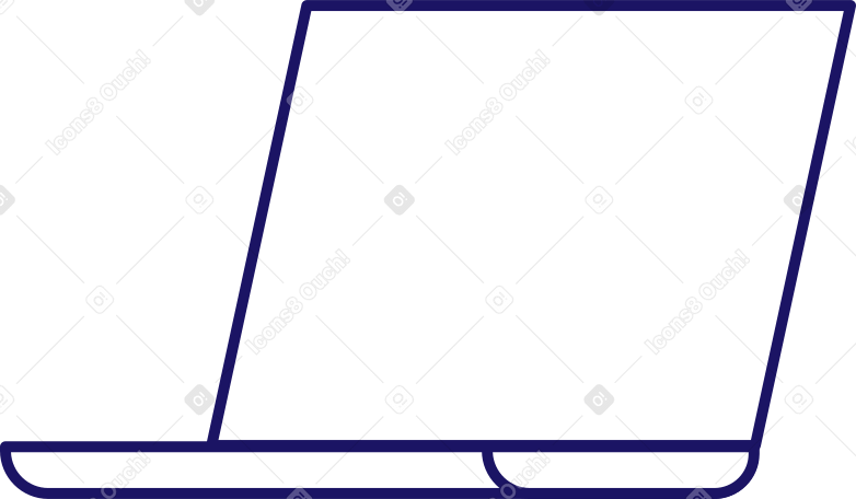 open white laptop PNG, SVG