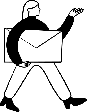 Donna con una lettera PNG, SVG