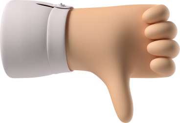 White skin hand showing thumbs down PNG, SVG